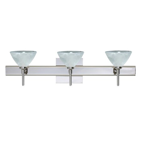 Besa Lighting Besa Wall With SQ Canopy Domi Chrome Marble 3x5W LED 3SW-174352-LED-CR-SQ